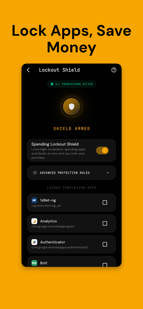 WealthRank — AI Spending Lock screenshot 1